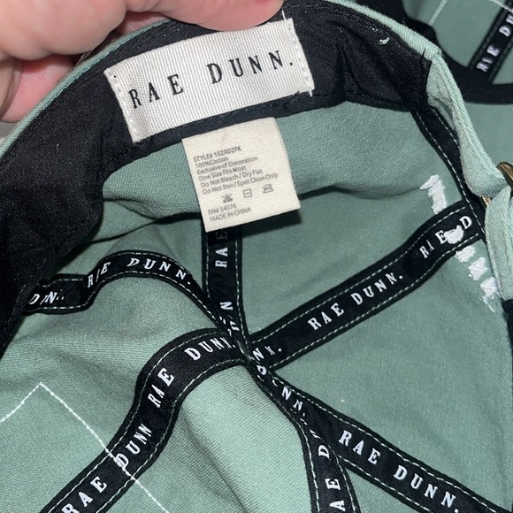 Rae Dunn pair of green baseball hats, mama bear & mini bear one size - Picture 3 of 7